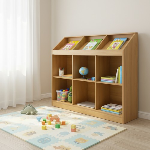 Cube wooden storage bookcase - 9-cube,