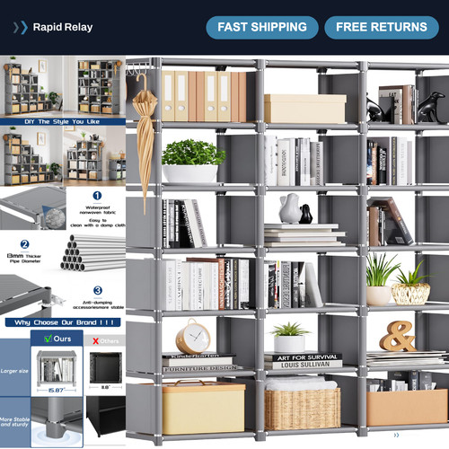 Diy cube bookshelf - diy, storage
